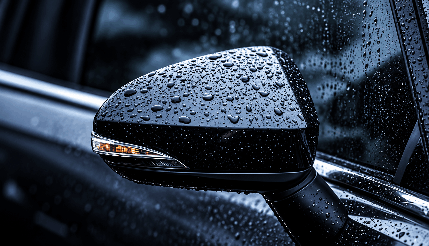 car rain water droplets glossy